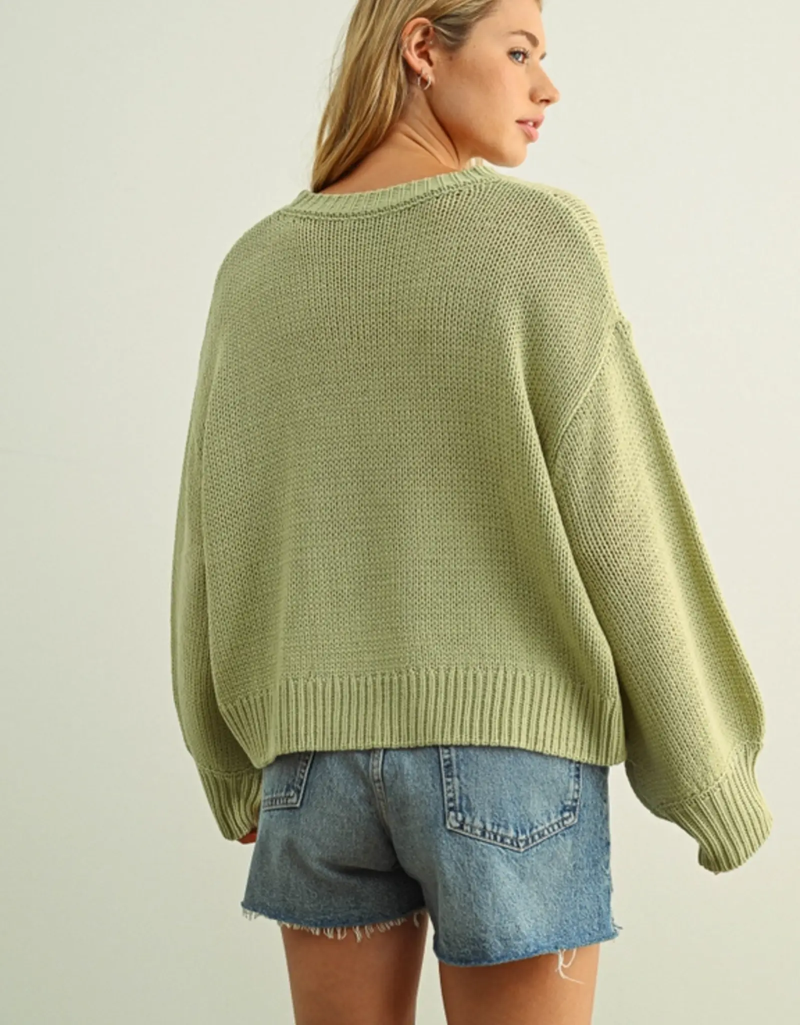 Miou Muse Ballon Sleeve Sweater