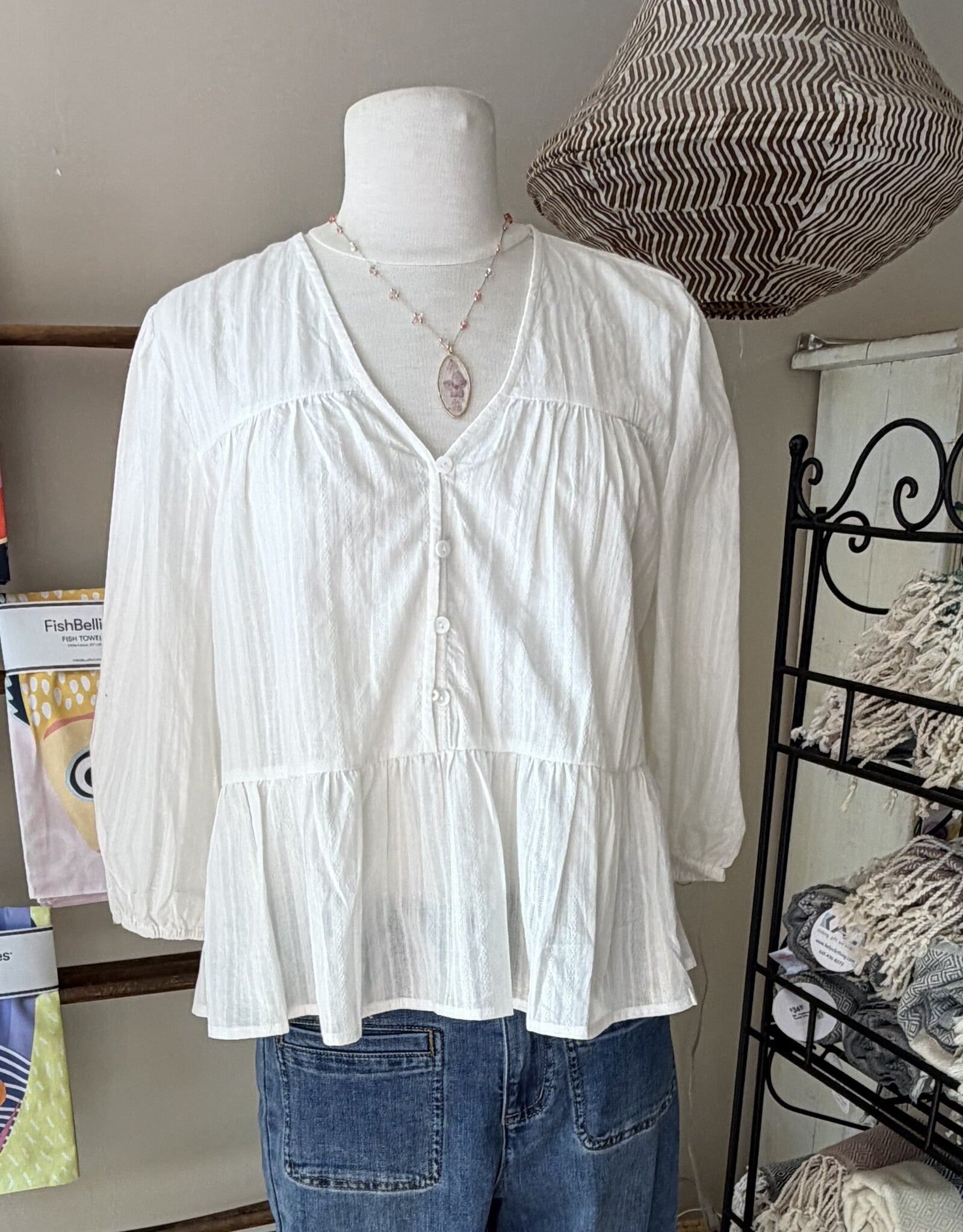 Wishlist Boho Cotton Peplum Top