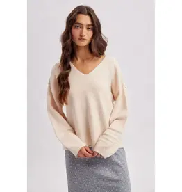 Wishlist Cozy Ecru Vneck Sweater