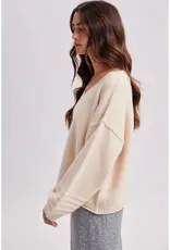 Wishlist Cozy Ecru Vneck Sweater