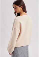 Wishlist Cozy Ecru Vneck Sweater