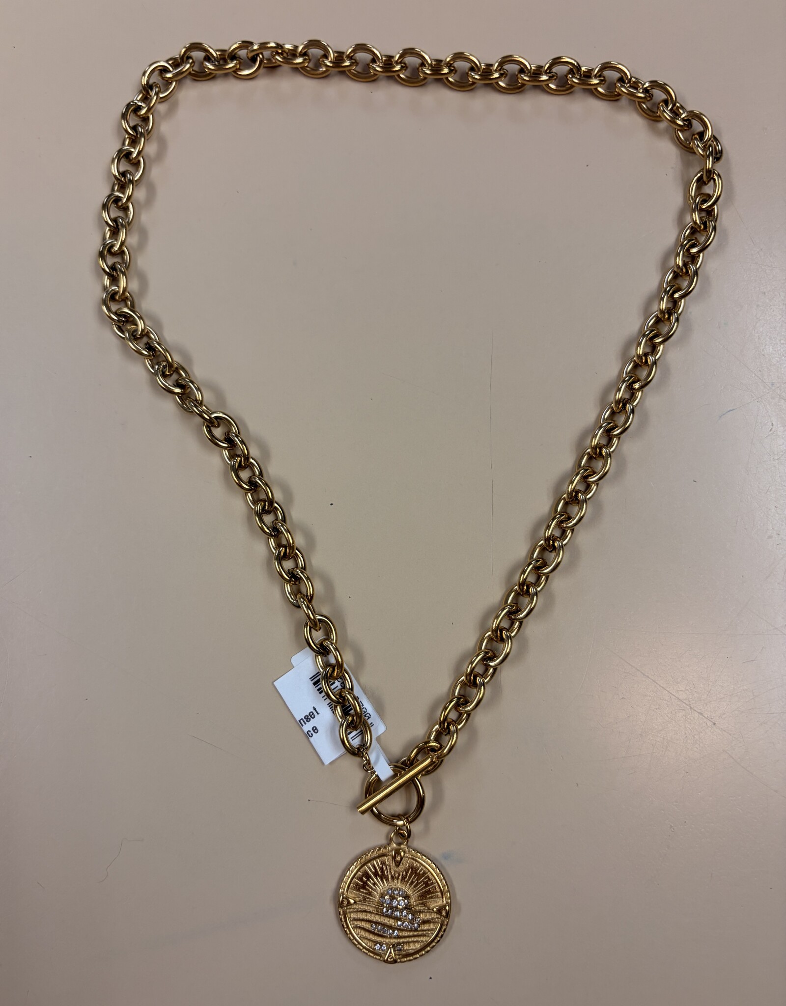 Raising Surfers  Crest Sunset Gold Necklace