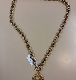 Raising Surfers Crest Sunset Gold Necklace