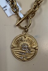 Raising Surfers  Crest Sunset Gold Necklace