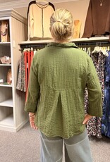 Cut Loose Easy Rayon Crop Shirt