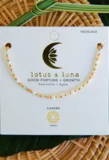 Lotus and Luna Healing Stone Necklace