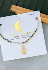 Lotus and Luna Healing Stone Necklace