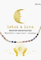 Lotus and Luna Healing Stone Necklace