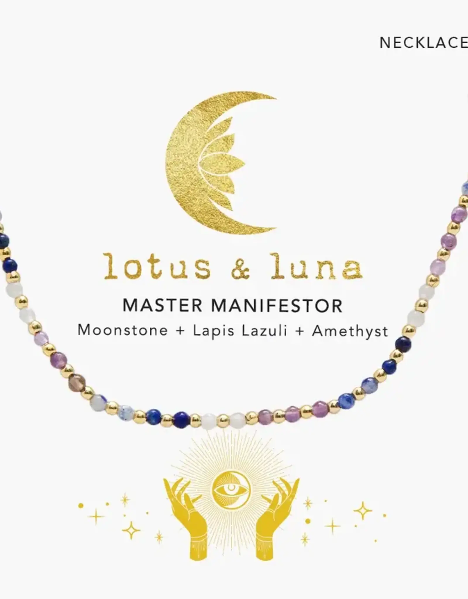 Lotus and Luna Healing Stone Necklace