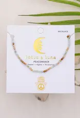 Lotus and Luna Healing Stone Necklace