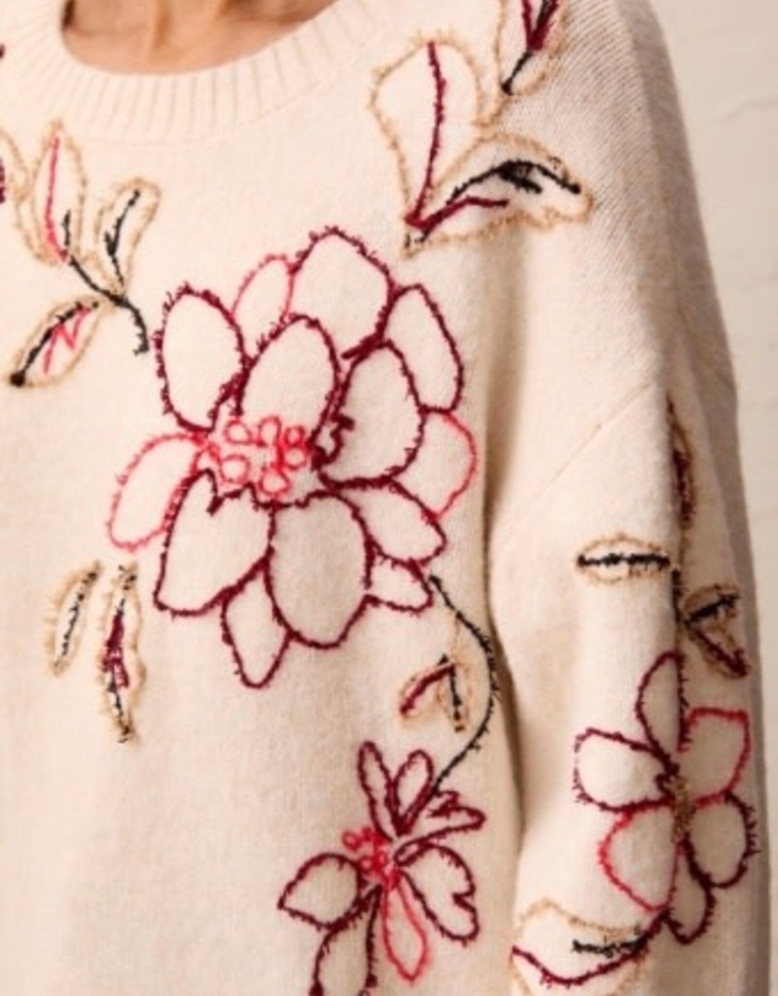 TRIBAL Floral Embroidered Sweater