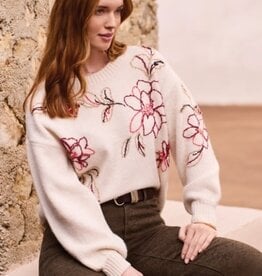 TRIBAL Floral Embroidered Sweater