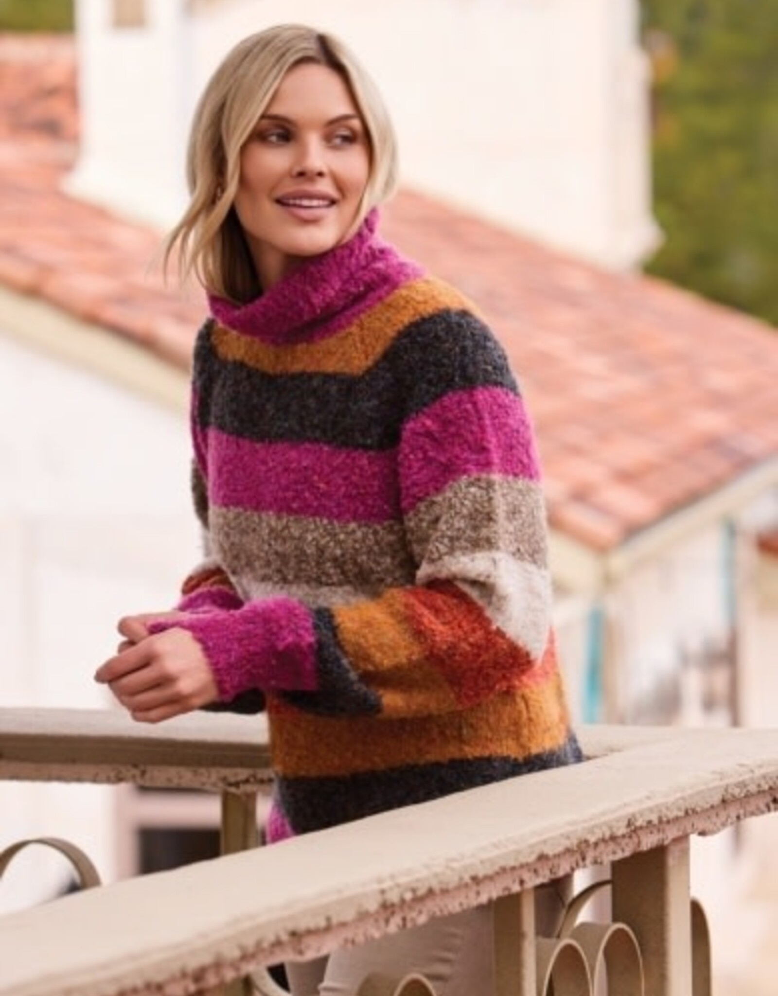 TRIBAL Boucle Turtleneck Sweater
