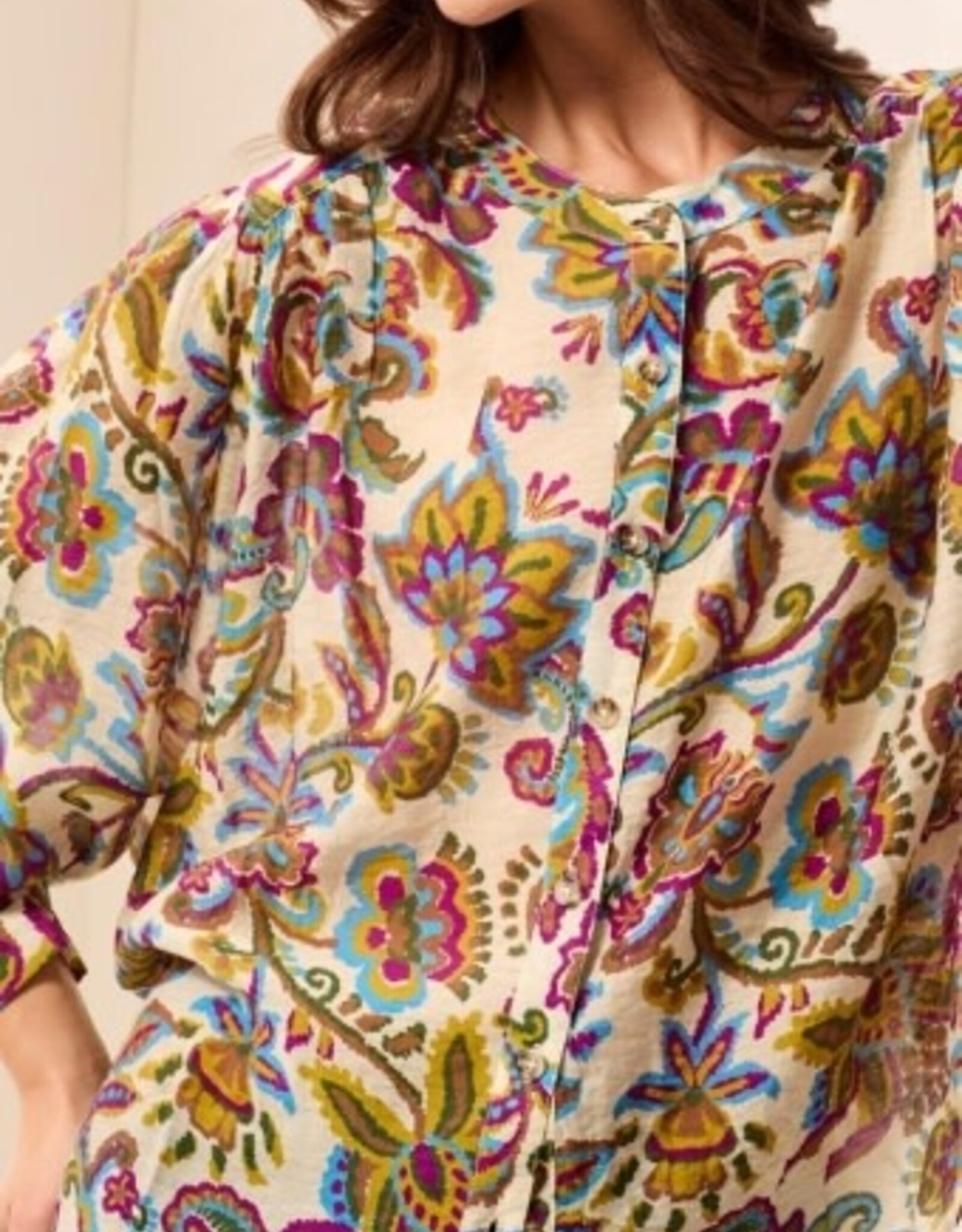 TRIBAL Floral Vine Dolman Blouse