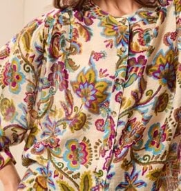 TRIBAL Floral Vine Dolman Blouse