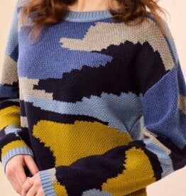 TRIBAL Colorblock Abstract Sweater