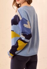 TRIBAL Colorblock Abstract Sweater