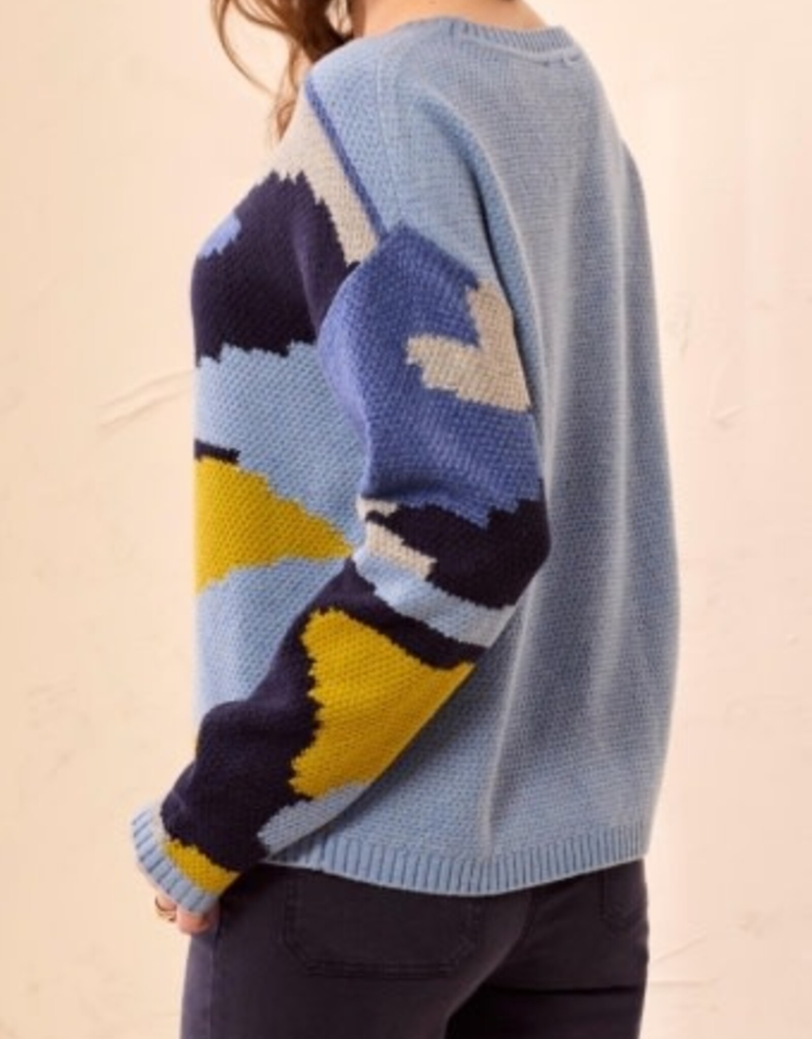 TRIBAL Colorblock Abstract Sweater