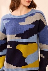 TRIBAL Colorblock Abstract Sweater