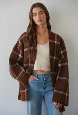By Together Plaid Open Front Cardigan