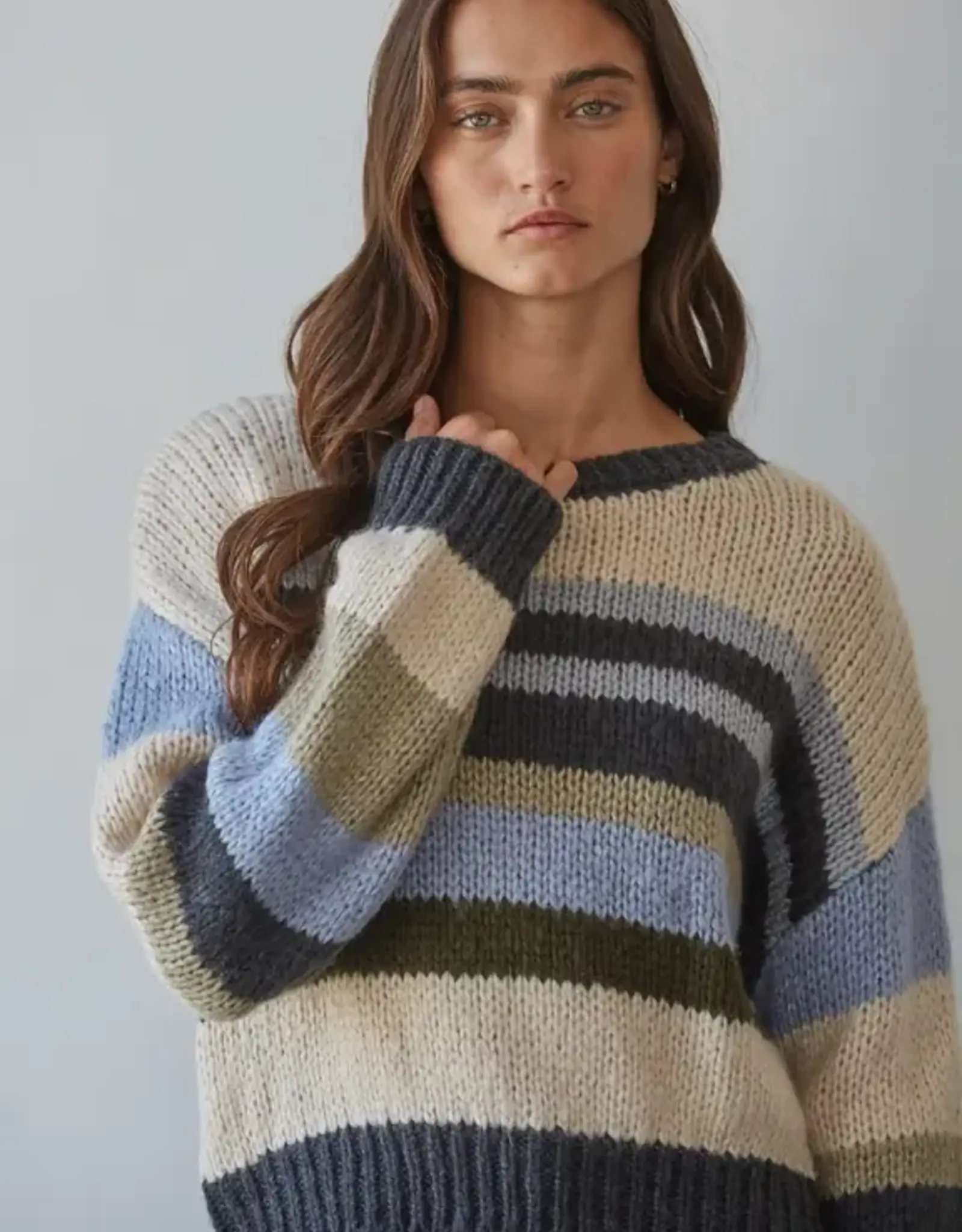 By Together Fall Blues Striped Sweater