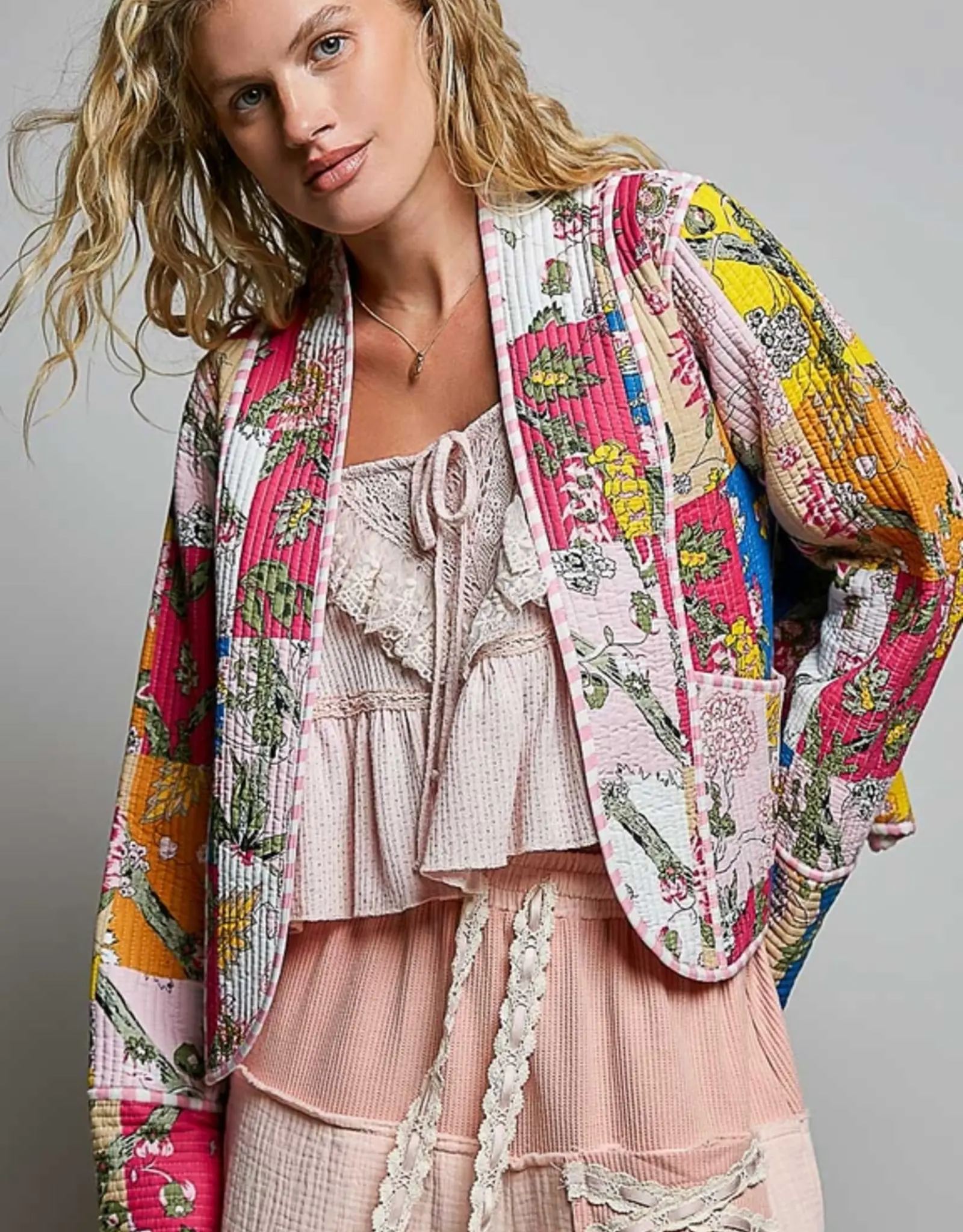 POL Clothing Quilted Kimono jacket