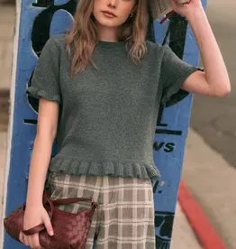 Miou Muse Ruffle Hem Sweater