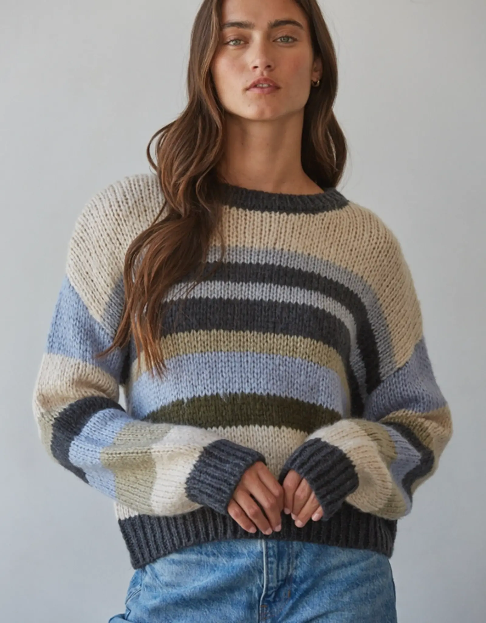 By Together Fall Blues Striped Sweater