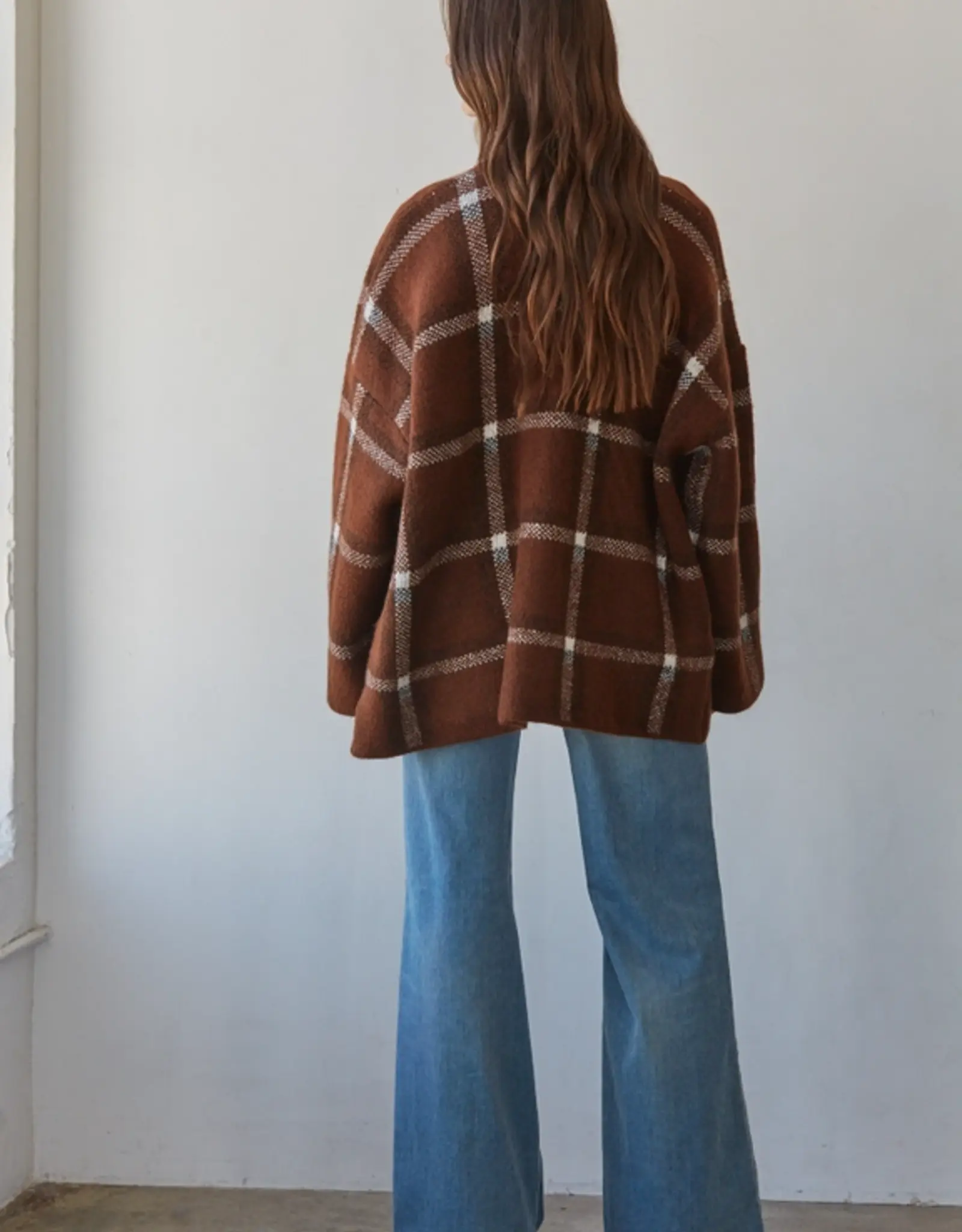By Together Plaid Open Front Cardigan