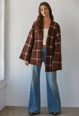 By Together Plaid Open Front Cardigan
