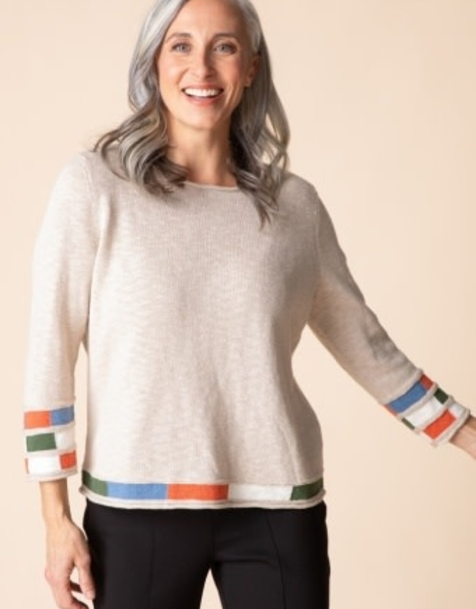 Habitat Clothes to Live In Mosaic Pullover Cotton Sweater