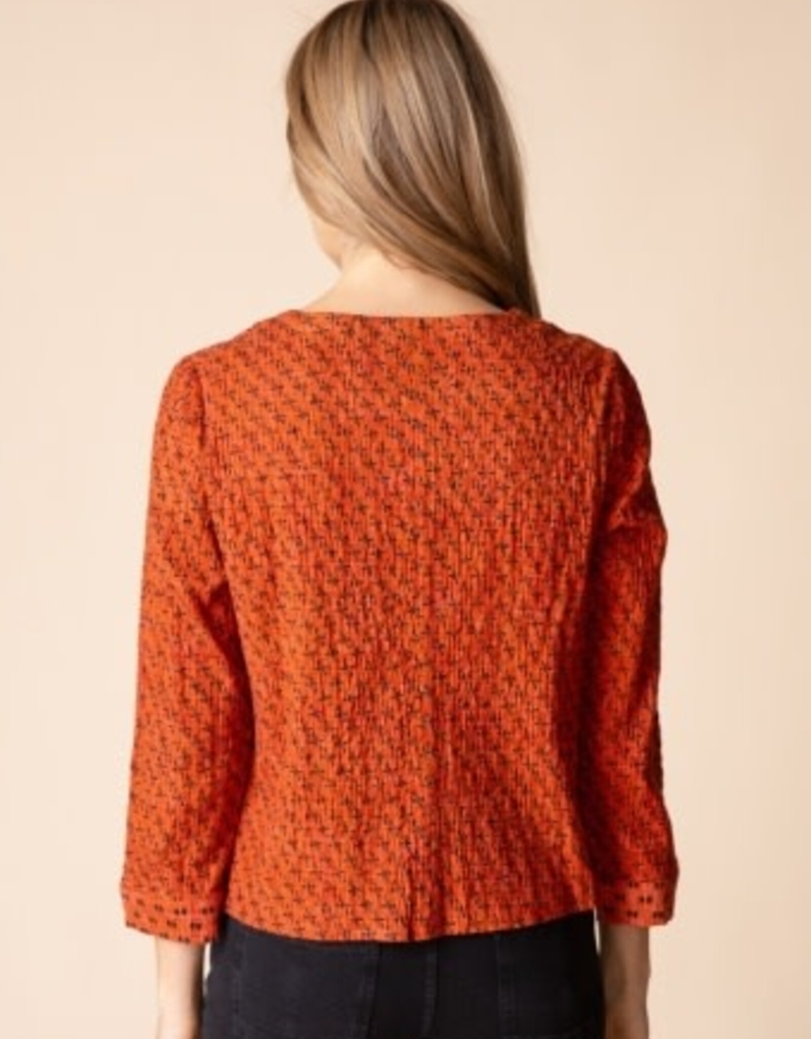 Habitat Clothes to Live In Crinkle Geo Pullover Top