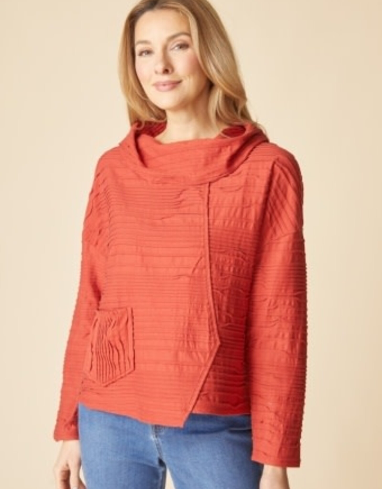 Habitat Clothes to Live In Ripple Effect Cowl Neck Top