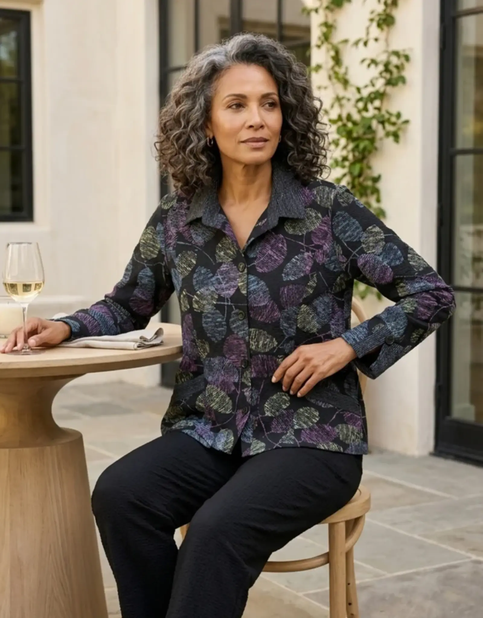 Habitat Clothes to Live In Fall Leaves Crepe Jacket