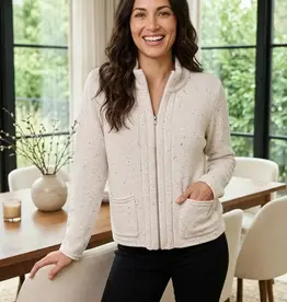 Habitat Clothes to Live In Harvest Tweed Zip Cardigan