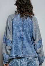 POL Clothing Vintage Wash Balloon Sleeve Top