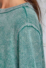 POL Clothing Vintage Wash Cotton Knit Top