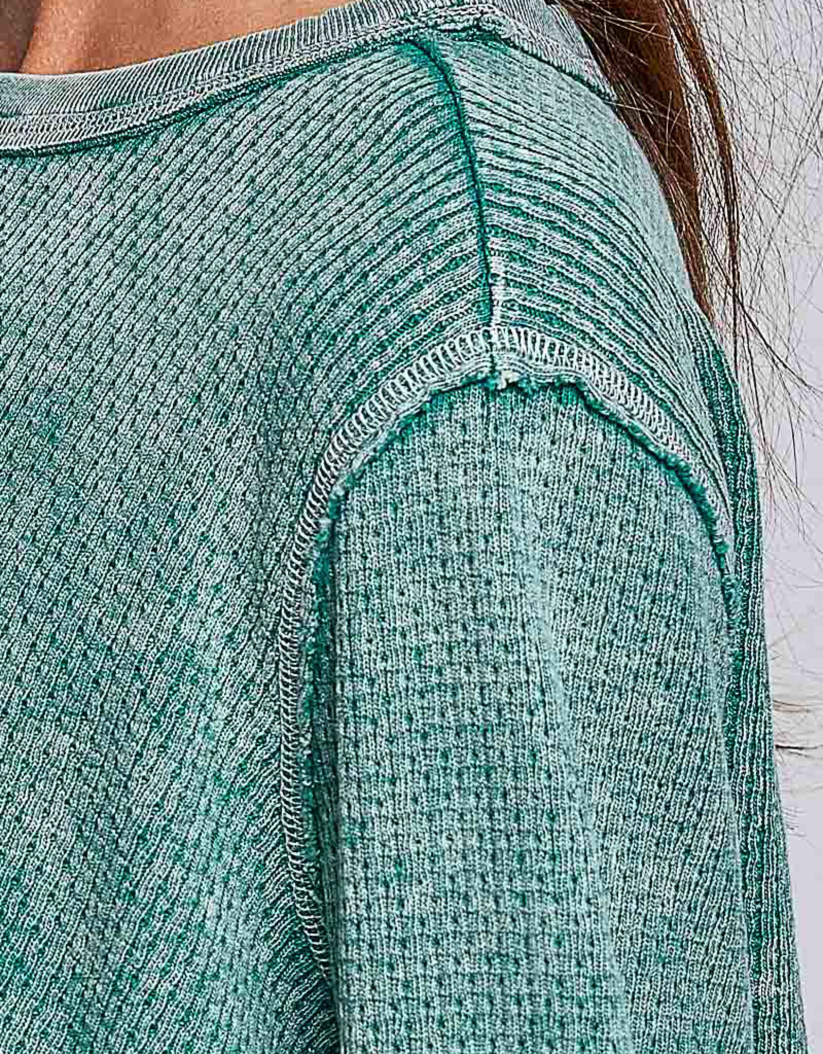 POL Clothing Vintage Wash Cotton Knit Top