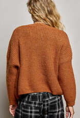 POL Clothing Ribbed Crop Cardigan