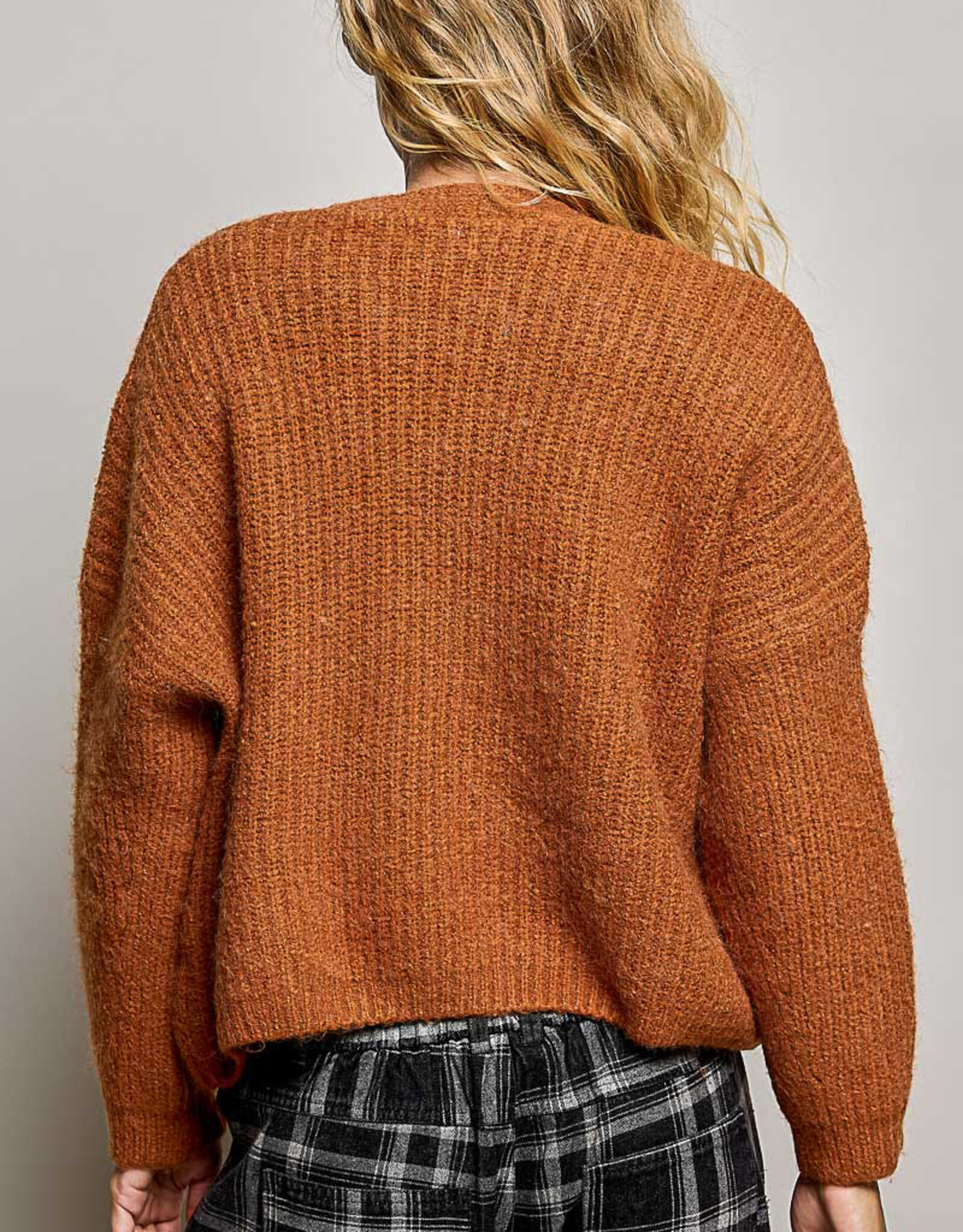 POL Clothing Ribbed Crop Cardigan