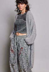 POL Clothing Boucle Open Front Cardigan