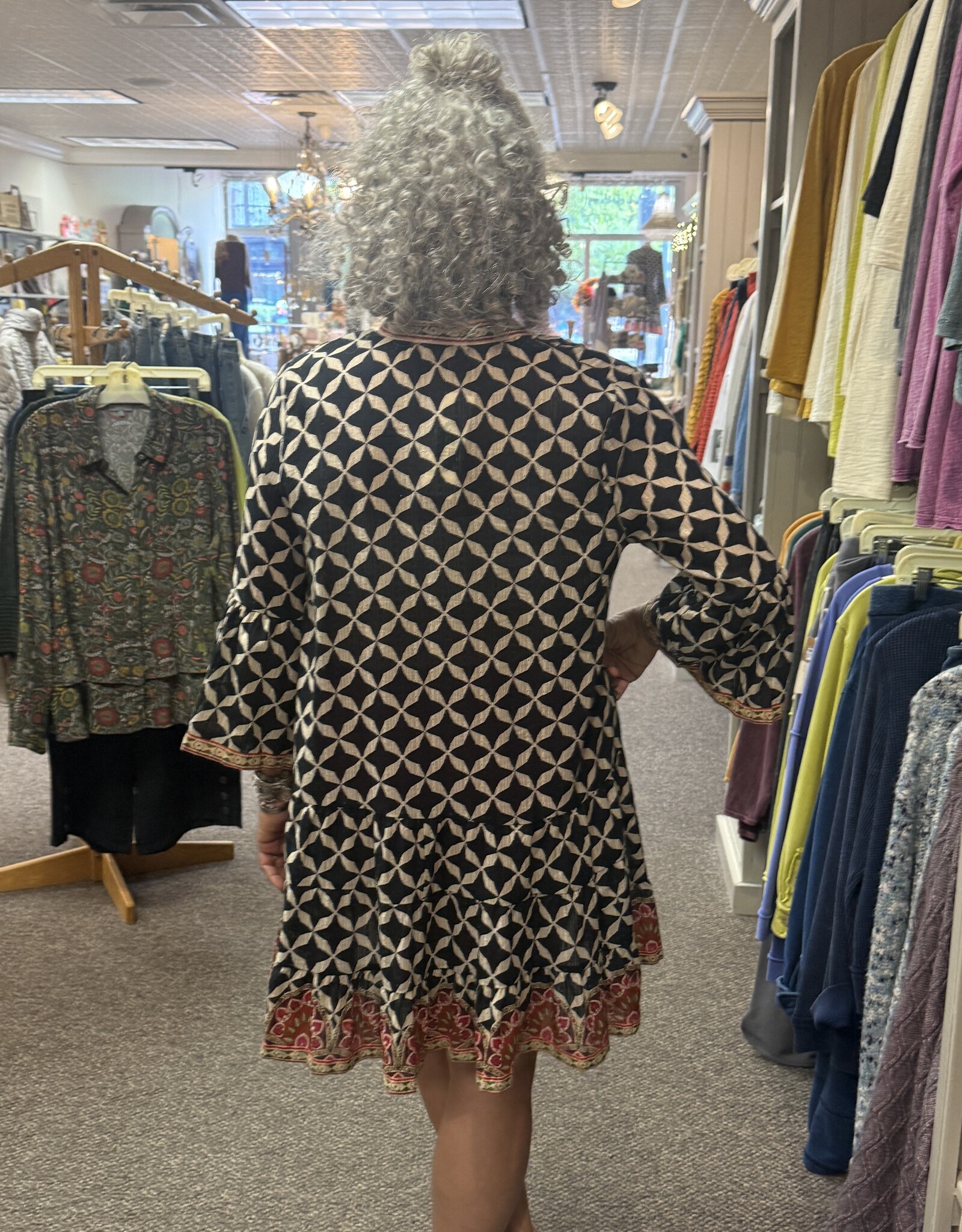 Dolma Handprinted India Tunic Dress