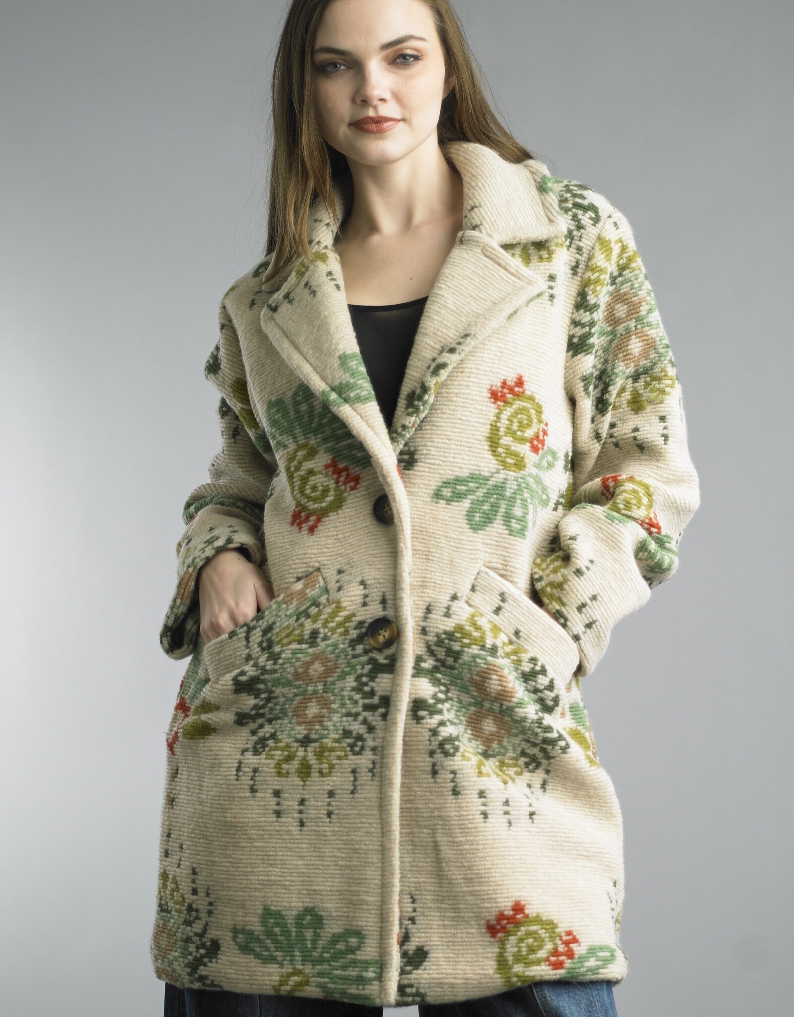 Tempo Paris Bouclé Floral Jacket