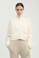 Look by M Cropped Rib Knit Cardigan