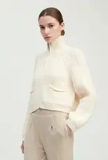 Look by M Cropped Rib Knit Cardigan
