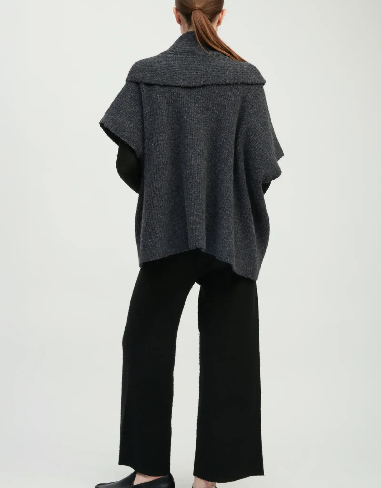 Look by M Ribbed Knit Shawl Collar Cardigan