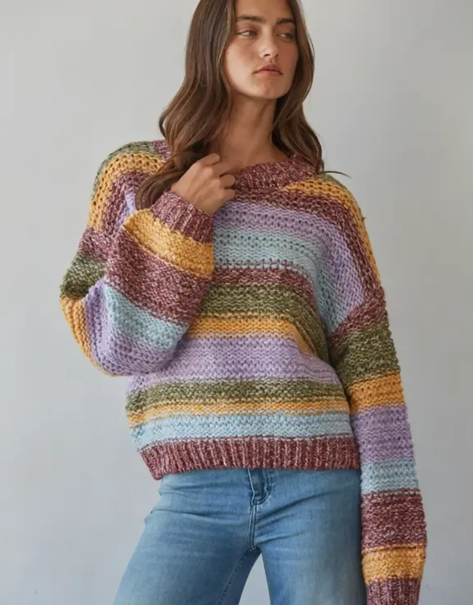 By Together Pastel Multi Stripe Sweater