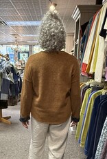 Nally & Millie Brushed Fleece Top with Plaid Cuffs
