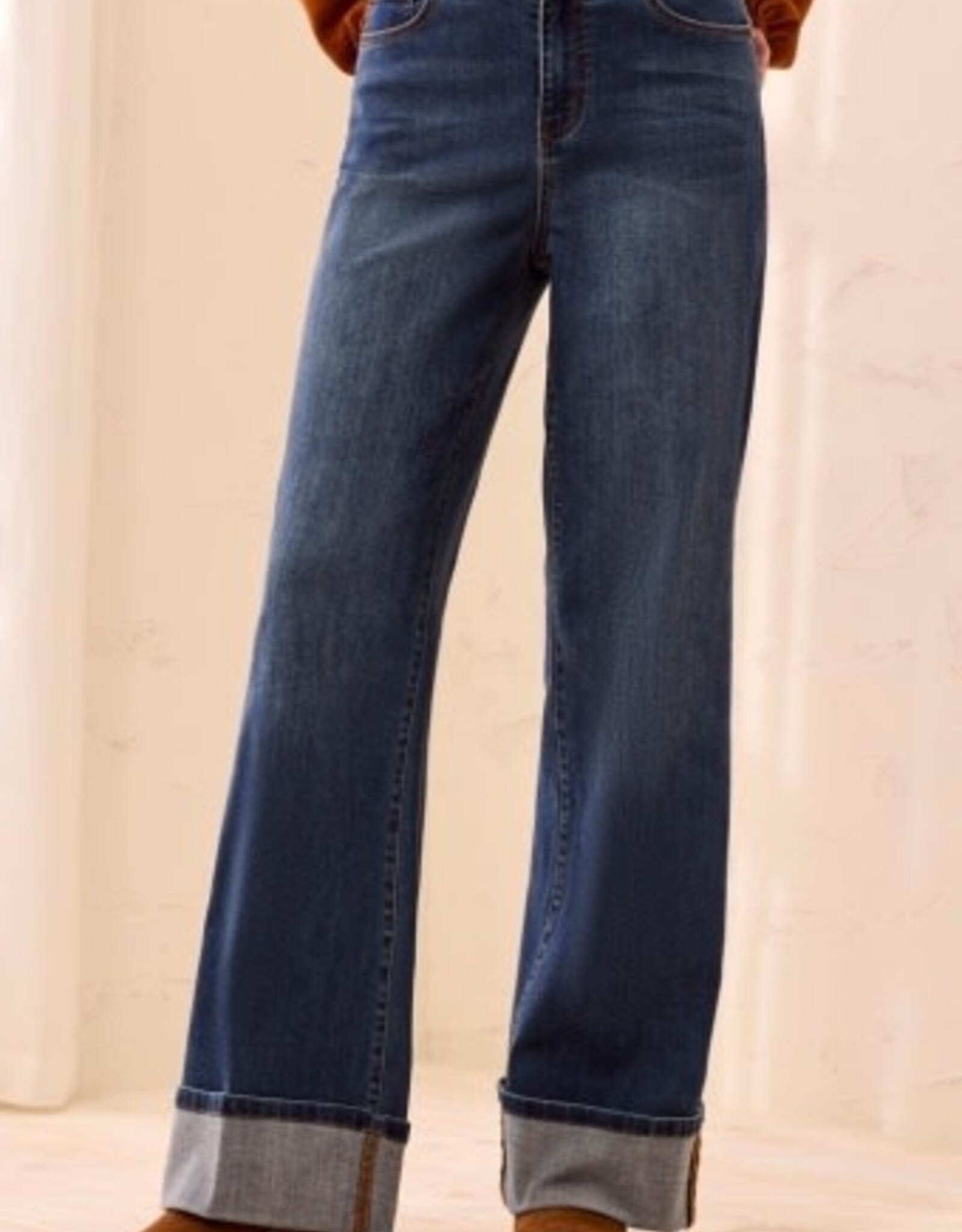 TRIBAL Brooke Palazzo Denim with Cuffs