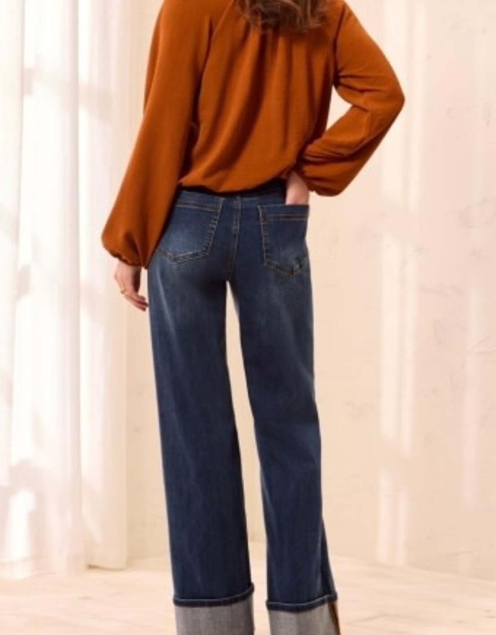 TRIBAL Brooke Palazzo Denim with Cuffs
